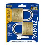 Cadeado Twin Pack 40mm Mesmo Segredo Igual 2 Peças Papaiz Cor Dourado