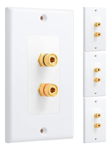 4-pack Single Speaker Wired Wall Plates