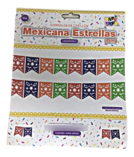 Guirnalda Calada Mexicana Estrellas 2 Mts. X 2 Unidades.