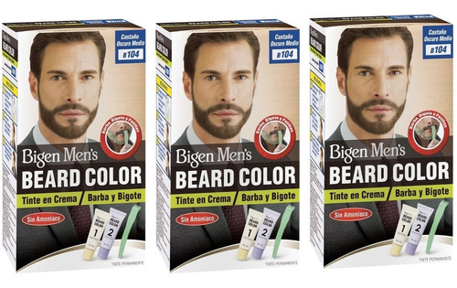 3 Pack Tinte Bigen Men's Barba · Castaño Oscuro Medio · B104