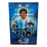 Letrero Metálico Adorno Pared, Diego Maradona, 20 X 30 Cm.
