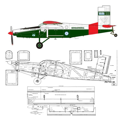 Plano Rc Pilatus Pc6 Porter (leer Envio Antes De Comprar)
