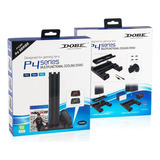 Base Cooler Ps4 Slim Pro Carregador 2 Controles Porta Jogos