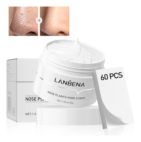 Lanbena Puntos Negros, Máscara Blackhead Pore Strips, Deep C