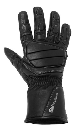 Guantes Moto Samurai Stuttgart Negro Largo Cuero Proteccion