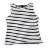 Blusa Tommy Hilfiger Grande Blanca Rayada De Mujer De Viscos