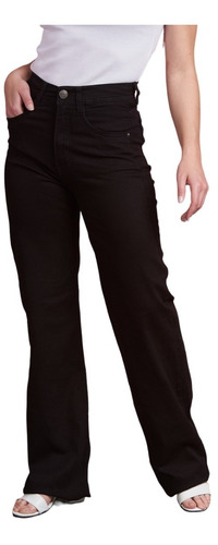 Pantalon Wide Leg Negro Clasico Mujer Cenitho