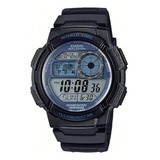 Reloj Casio Hombre Ae-1000w-2a2 Exclusivo /relojería Violeta Correa Negro Bisel Negro Fondo Gris