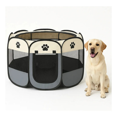 Casa Corral Para Perro Gato Conejo Mascota Plegable Mr Wuff Gris \u002F Chico | Meses sin interés