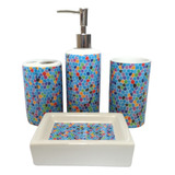 Set De Baño Kit De Baño Cuatro Piezas Cerámica Nuevo Regalo