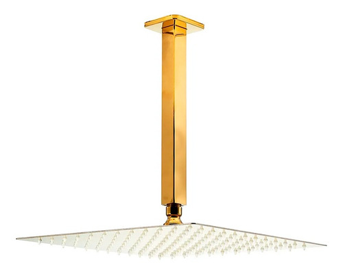 Chuveiro Teto Inox 304 Slim 30 Cm Braço 25 Cm - Dourado