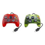 2 Controles Para Xbox Clásico Transparentes Cable Largo 3mts