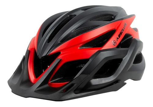 Capacete Ciclismo Bike Mtb Absolute Wild Flash Led Integrado Cor Preto/vermelho Tamanho G