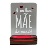 Presente Dia Das Mães Abajur A Melhor Mãe Do Mundo Vermelho