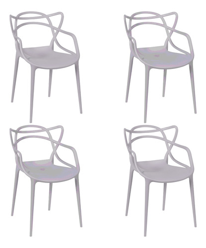 Kit 4 Cadeiras Sala Mesa Para Jantar Allegra Design Polipro