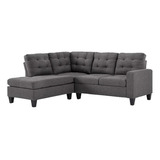 Sala Everleigh Lino Gris Derecha Sofa Pieza Sillon Sala