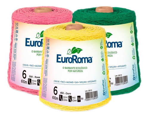 Barbante Euroroma N6 Colorido 600g