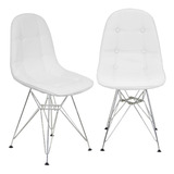 Kit 2 Cadeiras Charles Eames Botonê Eiffel Metal Cromado