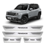  Kit 4 Soleira Porta Em Aço Inox Jeep Renegade 2016 2017 18