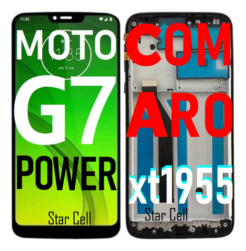 Tela Frontal Original G7 Power( C/aro (xt1955)+capa+pelícl3d