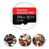 Cartão Memória Microsd Sandisk Extreme Pro 256gb V30 200mb/s