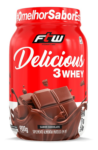 Delicious 3 Whey Concentrado Isolado Hidrolisado Ftw Sabores Sabor Chocolate