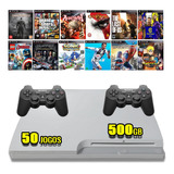 Sony Playstation 3 Slim 500gb + 2 Controles + 50 Jogos + Nf-e + Garantia + Pes23 + Minecraft ++