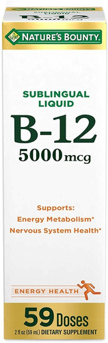 Nature's Bounty Vitamina B12 5000 Mcg Liquido Sublingual