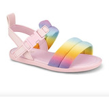 Sandália Infantil Bibi Menina Soft Flat Rainbow 1169013