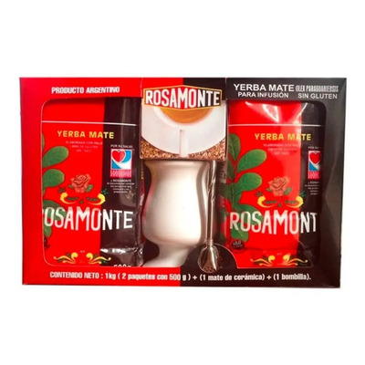 Combo Yerba Mate Rosamonte Tradicional (2 bolsas de 500gr c\u002Fu, bomilla y mate) | MercadoLibre