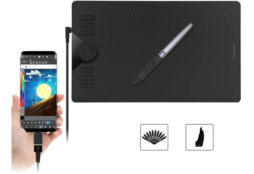 Tableta Gráfica Huion Hs610 Para Mac Pc O Android 13x8 Inch