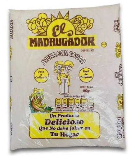 Avena Con Cacao El Madrugador Premium Natural 400g 