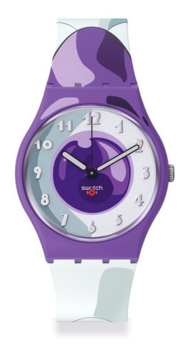 Reloj Swatch X Dragon Ball Z Gz359 Frieza /relojeria Violeta Color De La Correa Blanco