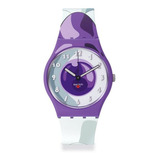 Reloj Swatch Freezer X Swatch Dragonball Z Unisex Blanco Ss Color Del Bisel Violeta