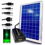 Placa Solar 6v 6w Com Usb Para Camping/carrega Celular 