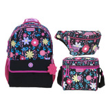 Mochila Porta Tablet Happy Girl Grande  + Cangurera +lonchera Chenson Original