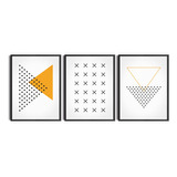 Kit Quadros Geometria Minimalista Arte Abstrata 40x30