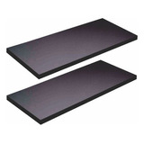 Kit 2 Prateleiras 60x20cm Mdf Preto Suportes Grátis 60202p