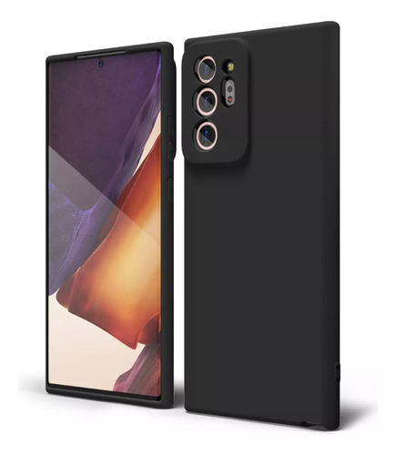 Silicona Para Samsung A33 5g Soft Cam Y Vidrio Completo Full Color Negro Liso