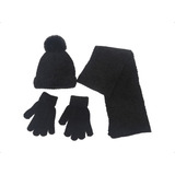 Gorro Guantes Y Bufanda Simil Corderito Invierno Frio Combo