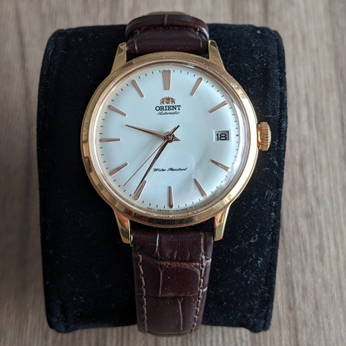 Relógio Orient Bambino 5s Rose Gold 36mm