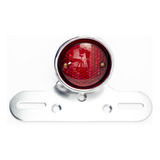 Calavera Stop Led Con Porta Placa Para Moto Universal 