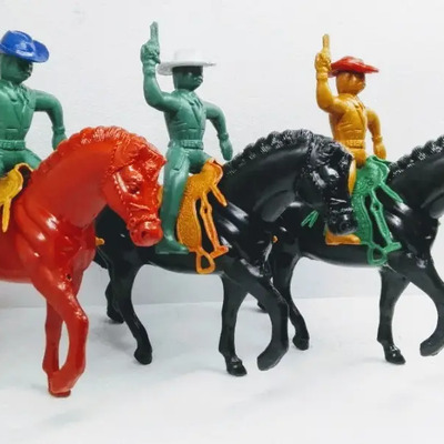 Caballo Con Jinete Clasico Plástico Inflado Juguete Bootleg!