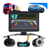 Tela Lcd 4.3 Automotiva Camera De Ré Led Visao Noturna 12v