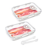 Sulicre 2 Recipientes De Tocino Para Refrigerador, Hermético