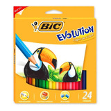 Lápices De Colores Bic Evolution 24 Colores