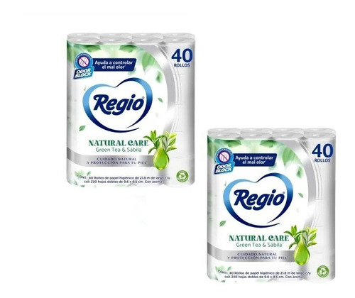 Papel Higiénico Regio 80 Rollos Con Aroma Natural Care