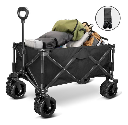 Carrito Vagón Plegable Multiusos Con Manija Para Acampar150l