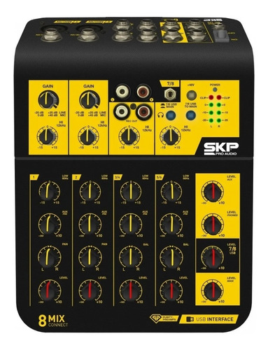 Skp Mix Connect 8 Consola Mixer 8 Canales Usb Phantom Rca