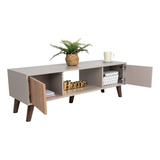 Mesa De Centro Funes L 120 X 40 Rta Taupe Lenno